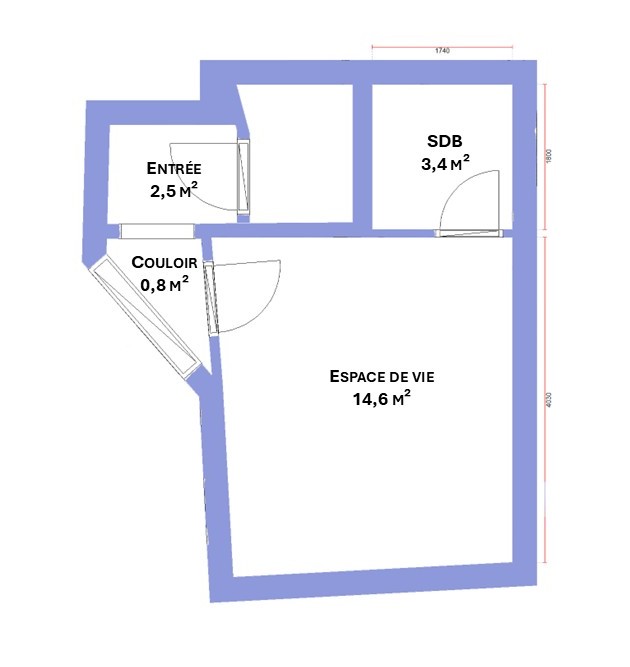 Plan du studio étage