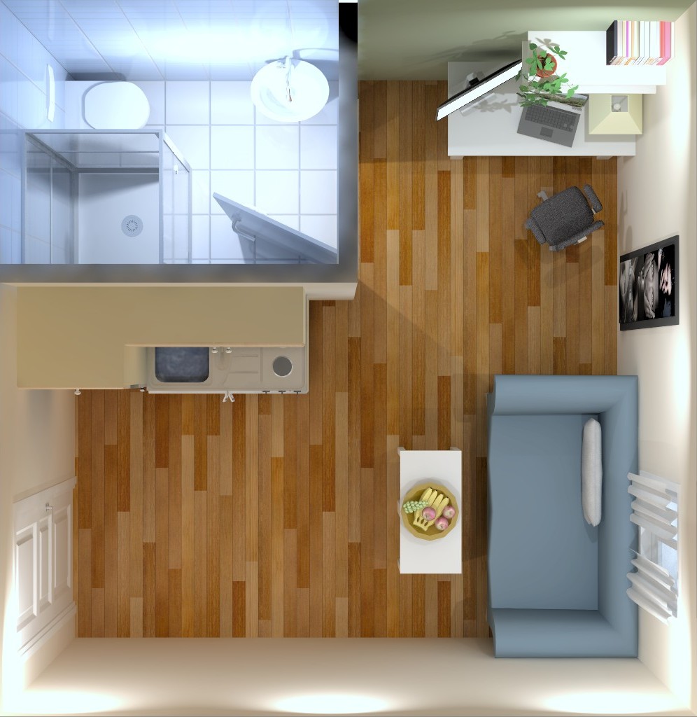 Détail salle de bain vue de dessus